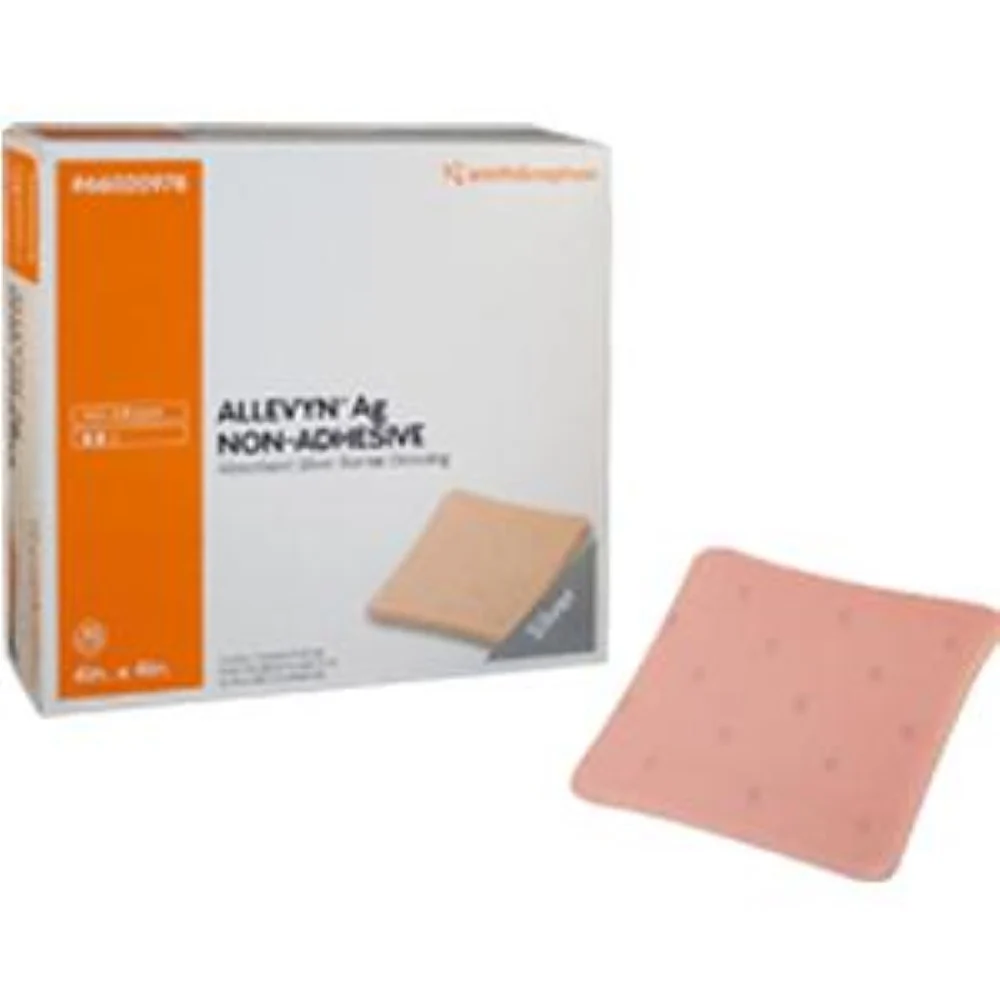 Smith & Nephew Allevyn AG Non-Adhesive Absorbent Silver Barrier Hydrocellular Dressing with Foam Core, 6" x 6"