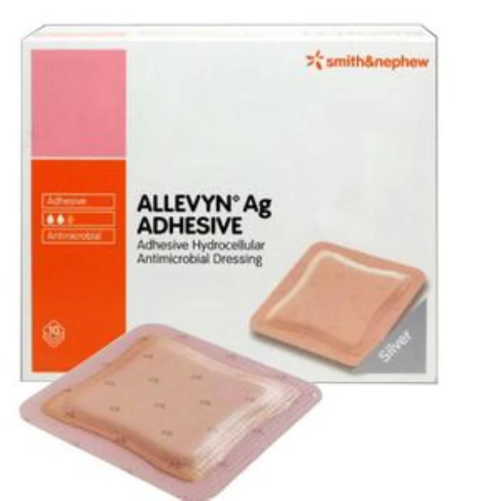 Smith & Nephew Allevyn AG Non-Adhesive Absorbent Silver Barrier Hydrocellular Dressing with Foam Core, 8" x 8"