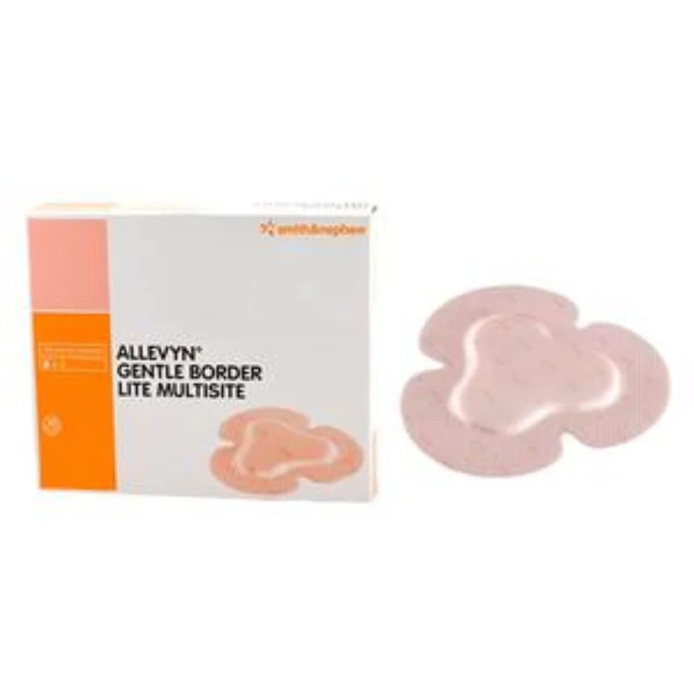 Smith & Nephew ALLEVYN Gentle Border Wound Dressing, Silicone Gel, Multisite, Adhesive Hydrocellular Foam, 17.1cm x 17.9cm