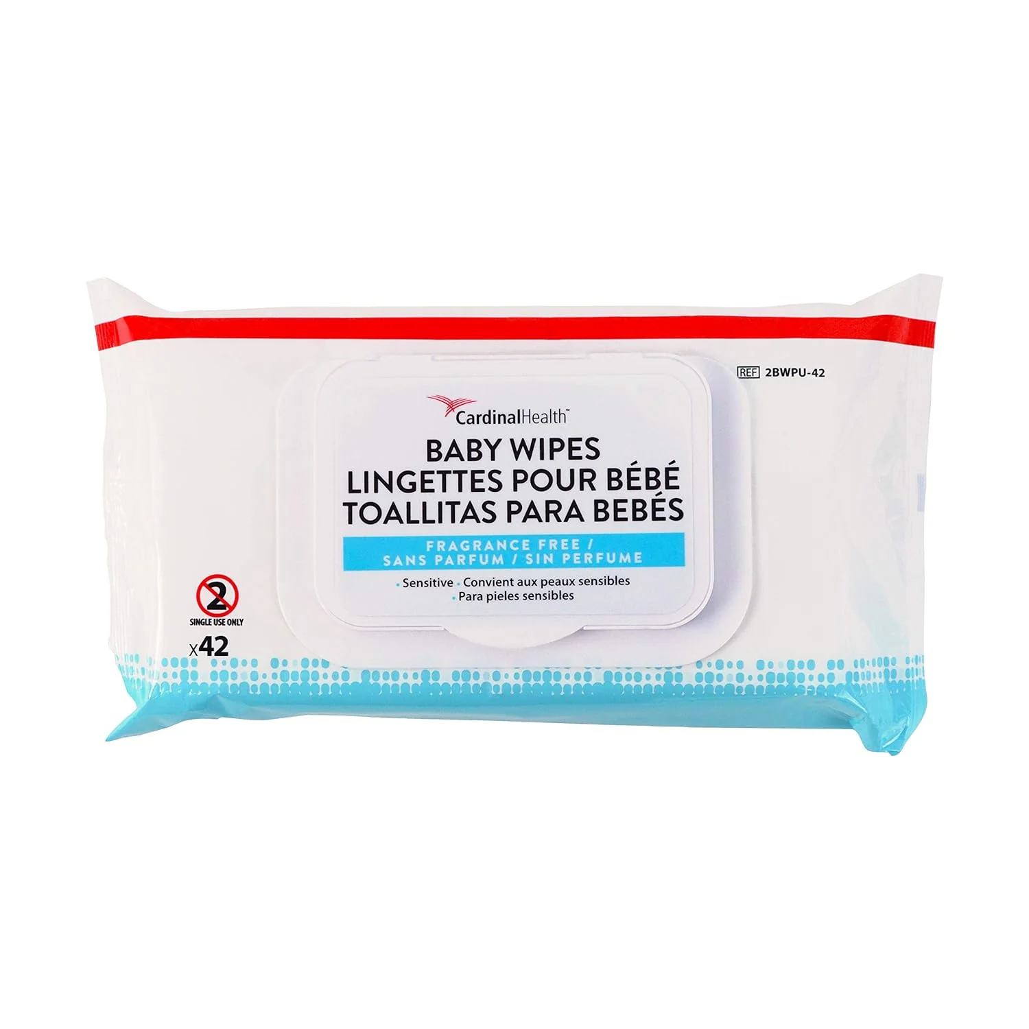 Cardinal Health Premium Baby Wipes, Sensitive, Hypoallergenic, Fragrance Free, 2BWPU42