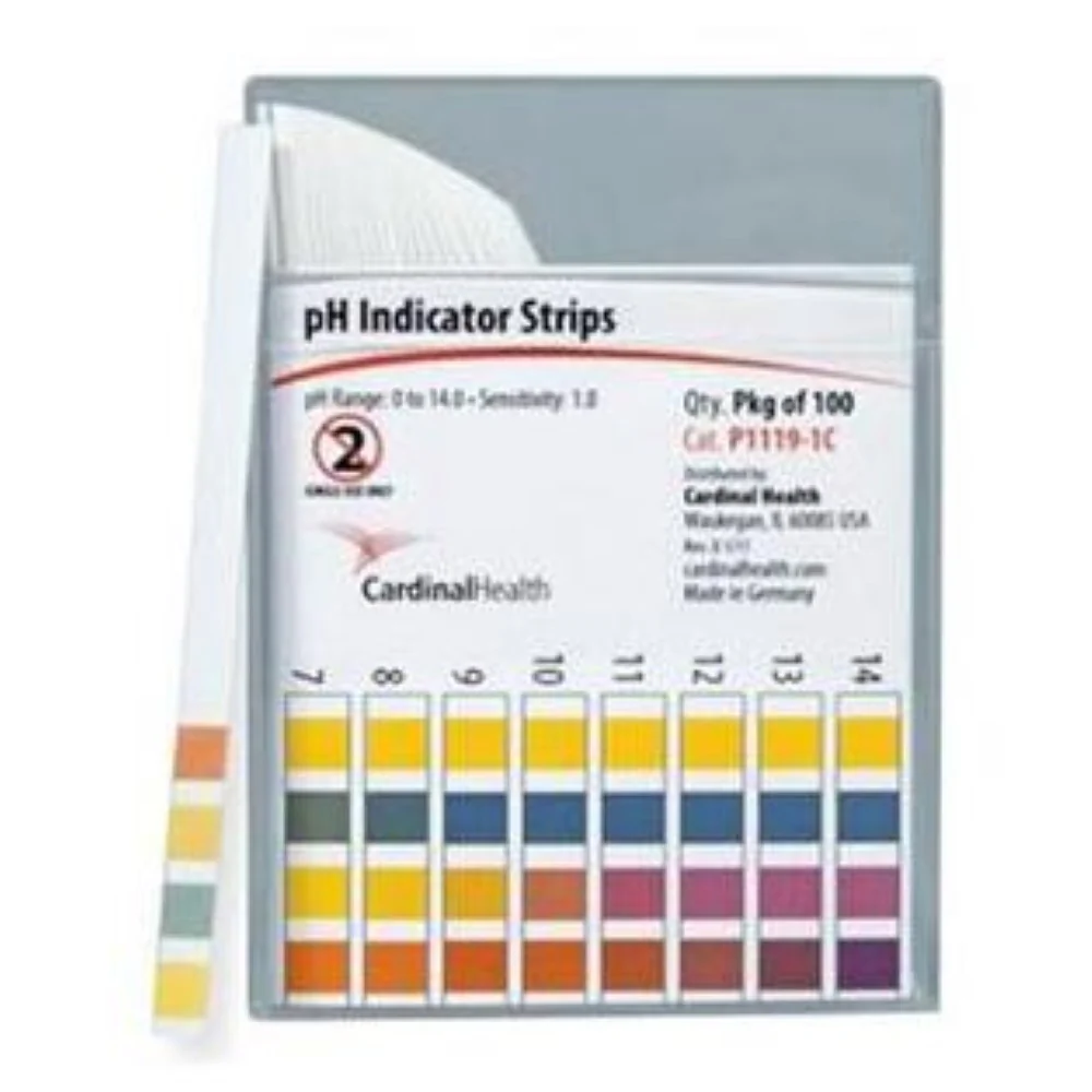 Cardinal Health pH Indicator Strip, 0 to 14 Long Ranges, Four Test Field