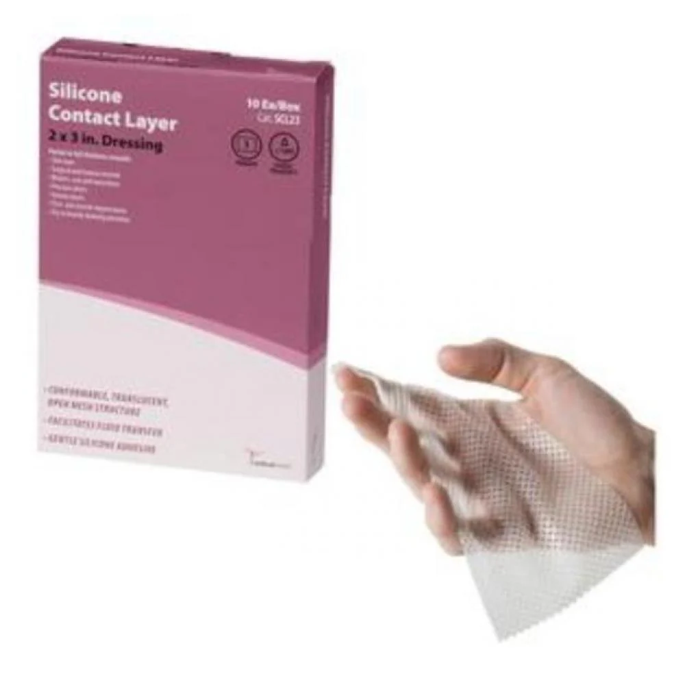 Cardinal Health Silicone Contact Layer Wound Dressing, 2" x 3"