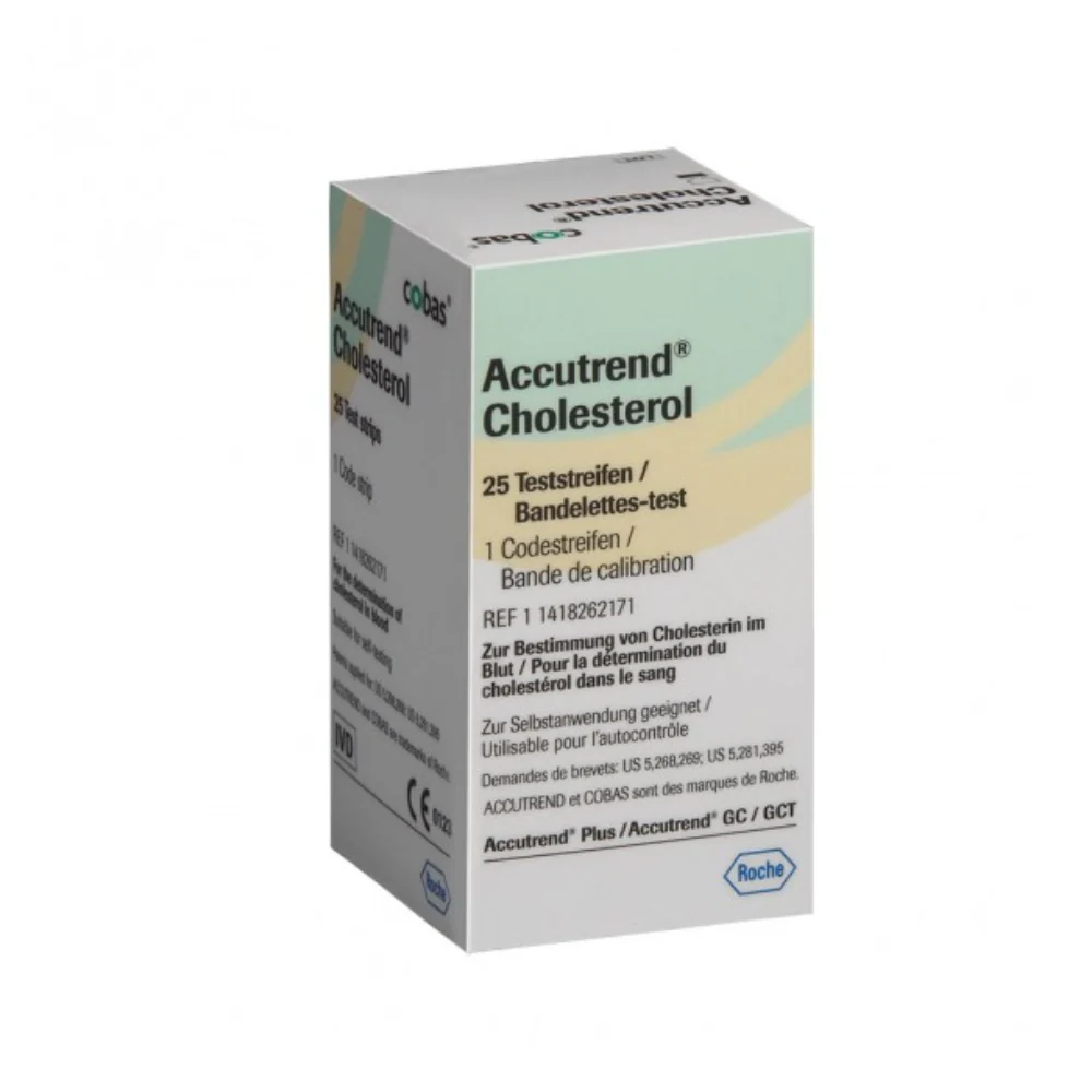 Roche Diagnostics Accutrend Plus Cholesterol Test Strips, Box of 25
