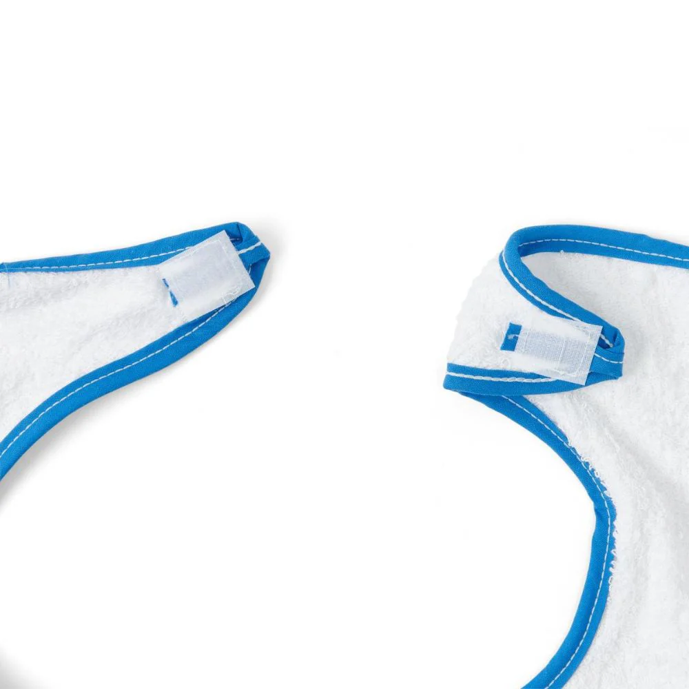 Medline Velcro Impervious Extra Long Terry Cloth Adult Bib, Hook and Loop Closure, 21" x 33", White, MDT014101Z - Image 3