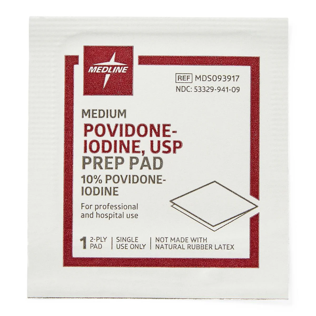 Medline Povidone Iodine USP Prep Pads, 2-Ply, Medium, MDS093917 - Image 3