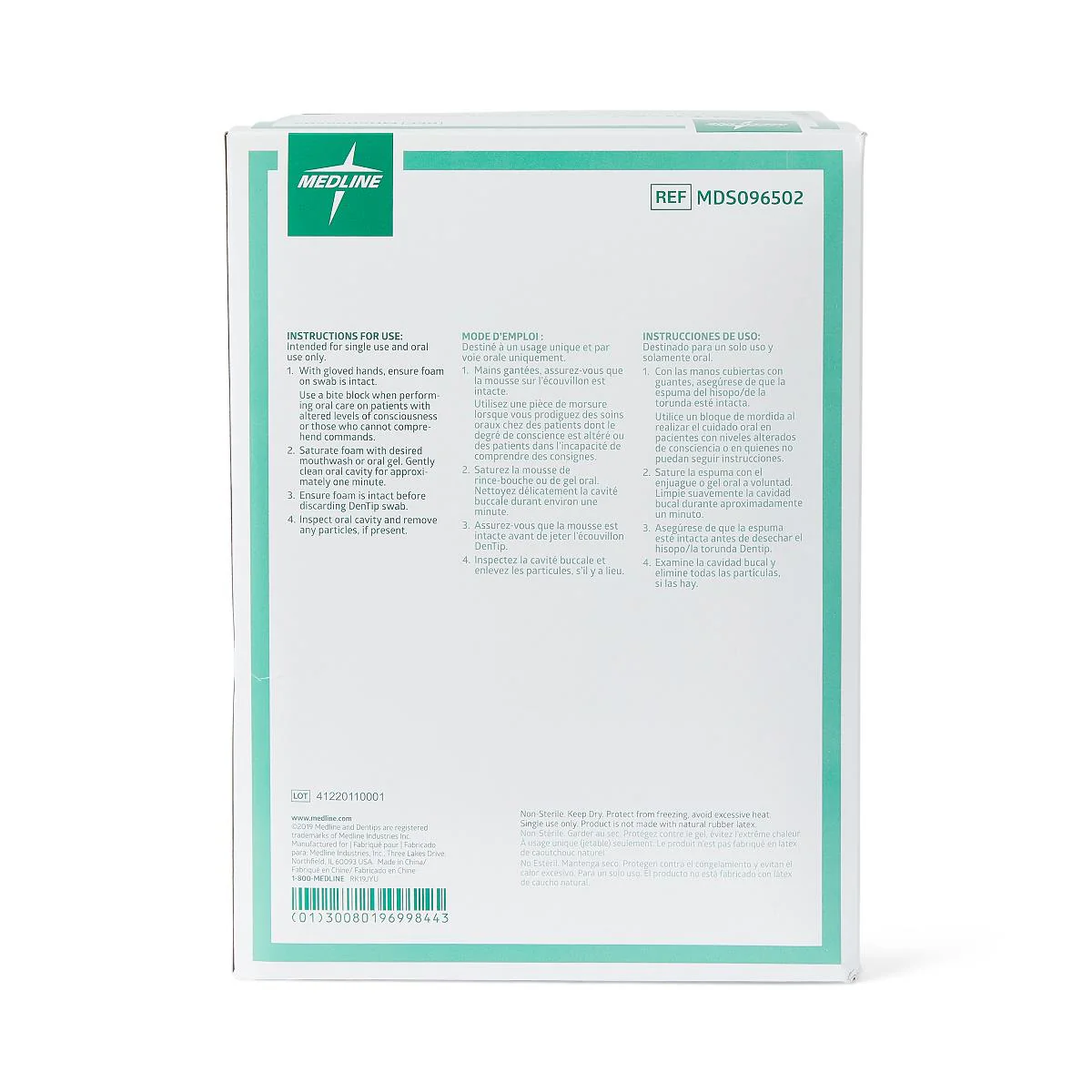Medline Dentips Treated Oral Foam Swabsticks with Dentifrice Green, MDS096502 - Image 3