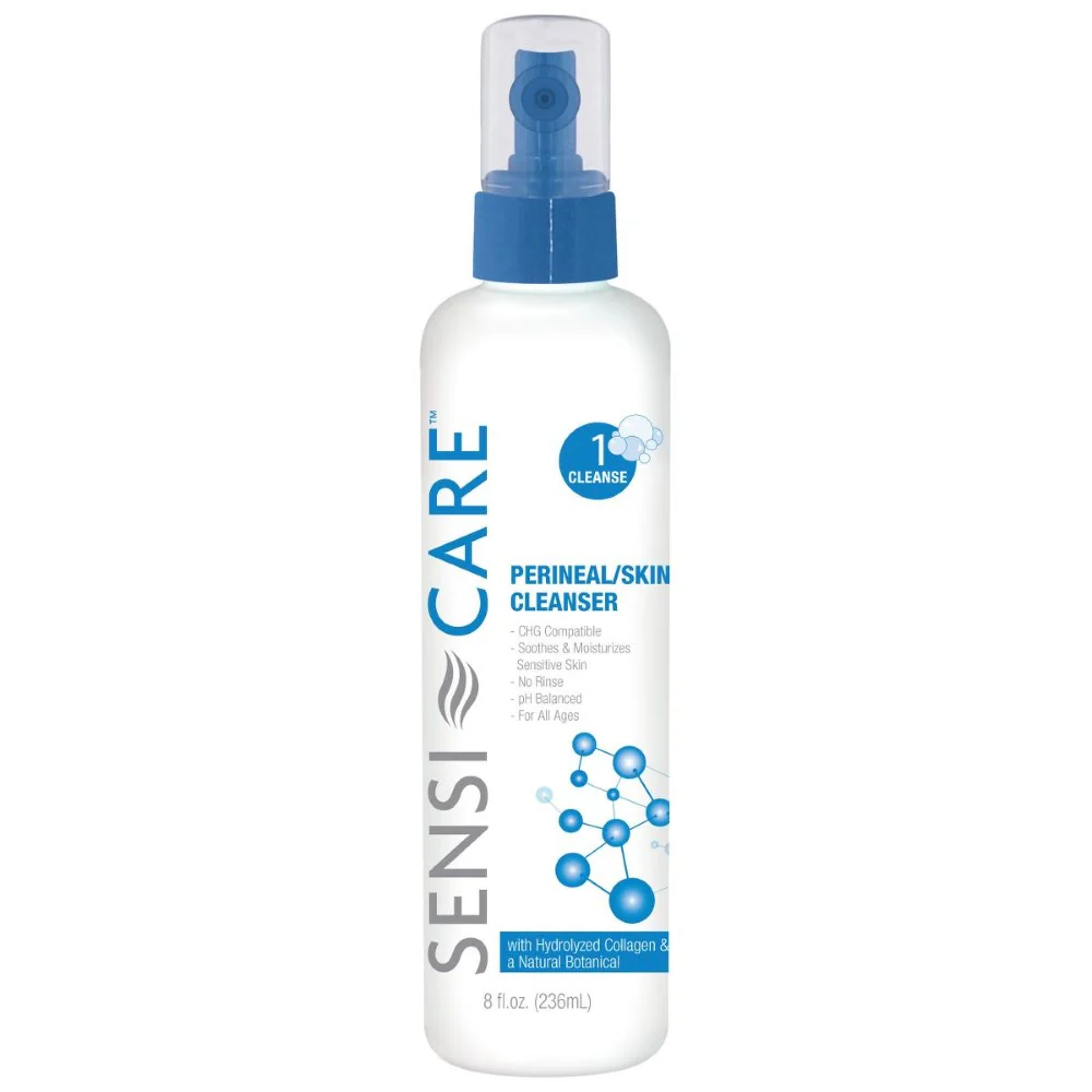Medline Sensi-Care Perineal and Skin Moisturizing Cleanser, No-Rinse, 8 Oz./236 mL Spray Bottle, Fragrance-Free, 324509