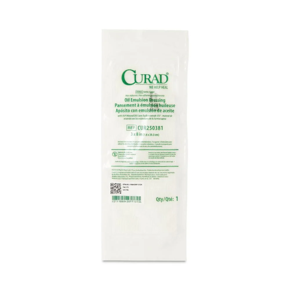 Medline Sterile Curad Oil Emulsion Nonadherent Gauze Dressing, 3" x 8", CUR250381 - Image 4