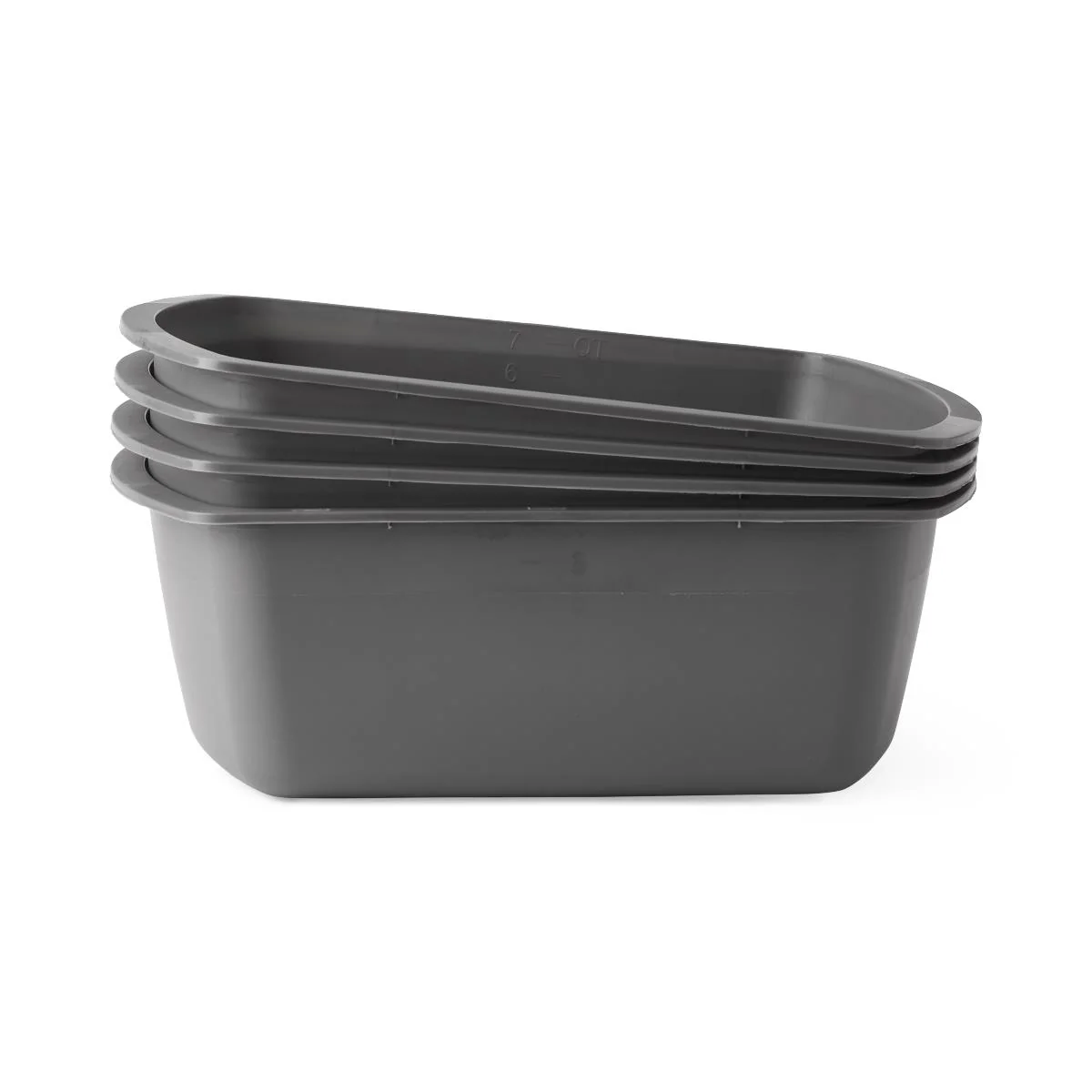 Medline Rectangular Plastic Wash Basin 7.5 qt, Graphite, DYND80342 - Image 3