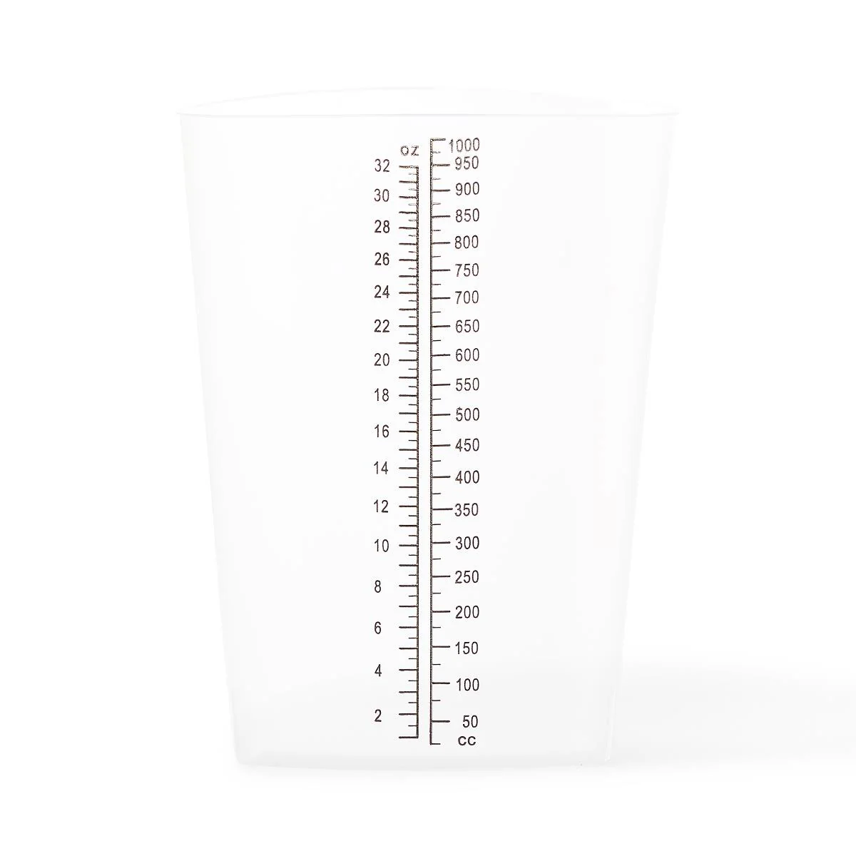 Medline Intake/Outtake Triangular Container, 32 oz, Graduated, Translucent, Flexible, Etched Graduations, DYND80417