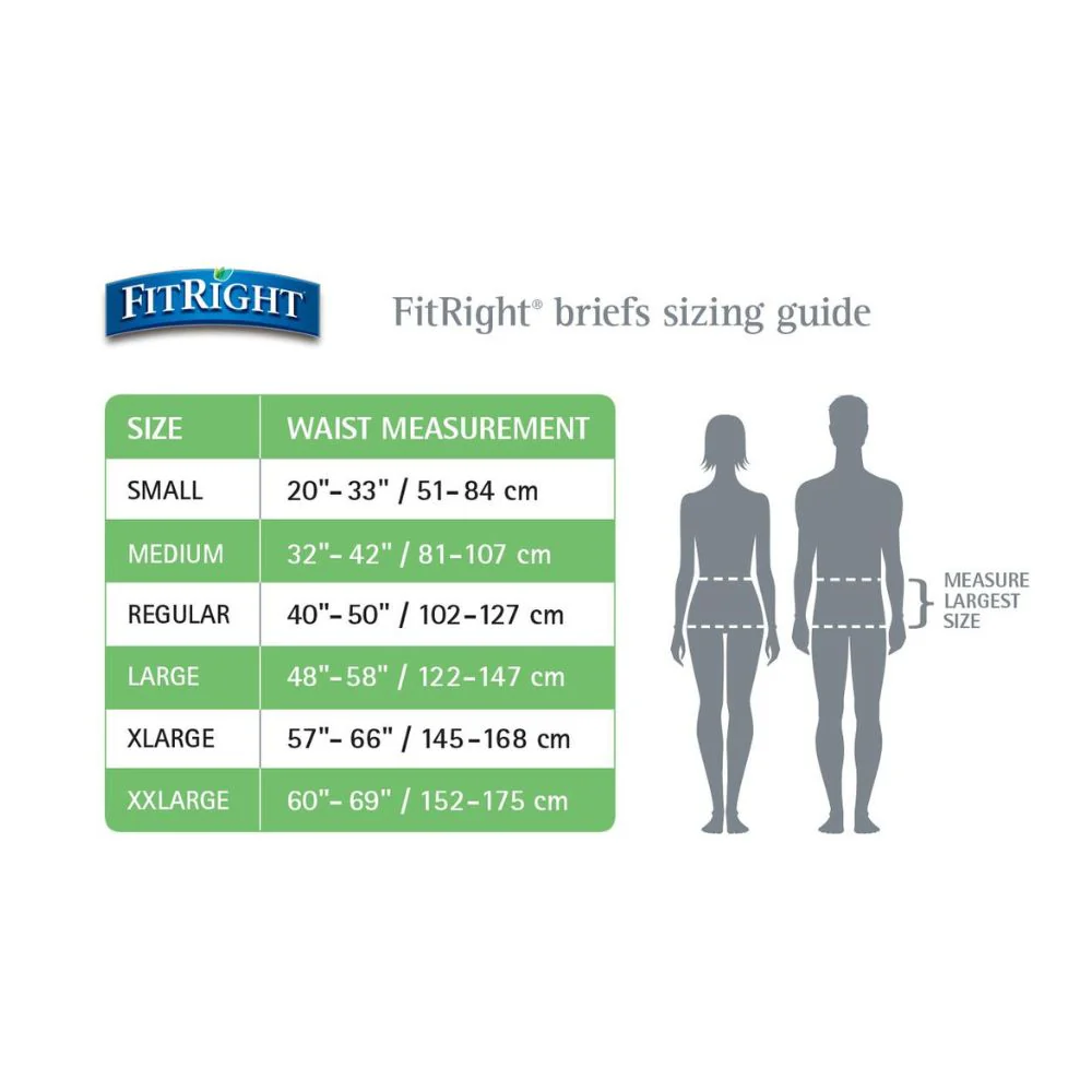 Medline FitRight Plus Brief, L (48" to 58"), FITPLUSLG - Image 3