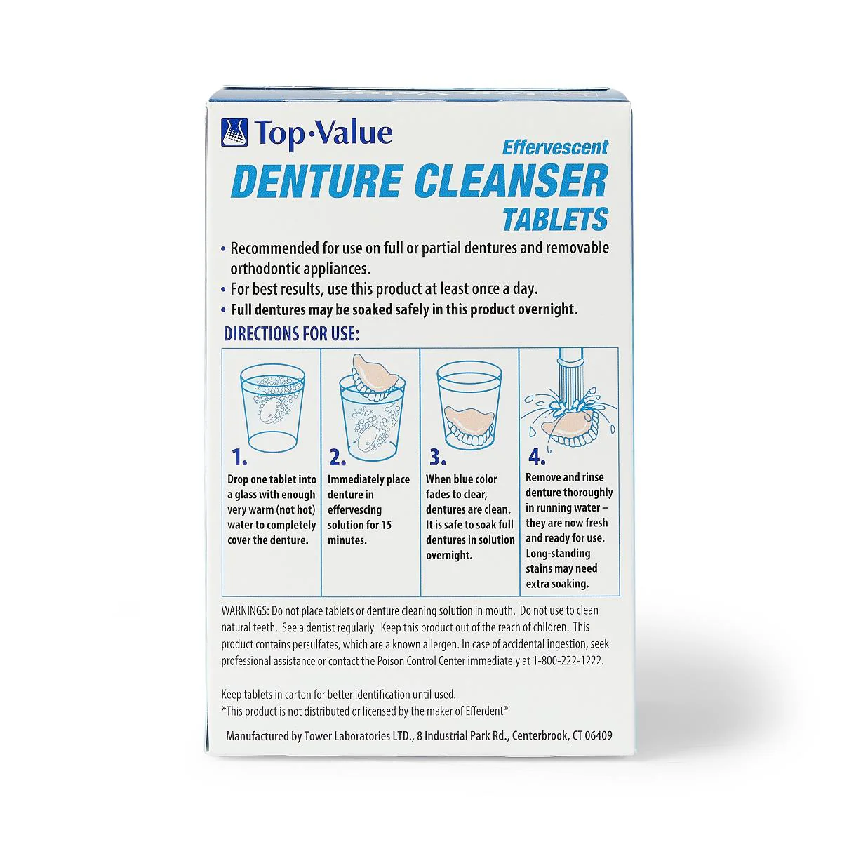 Medline Denture Cleansing Tablets, Box of 90 Tablets, MDS136405 - Image 3