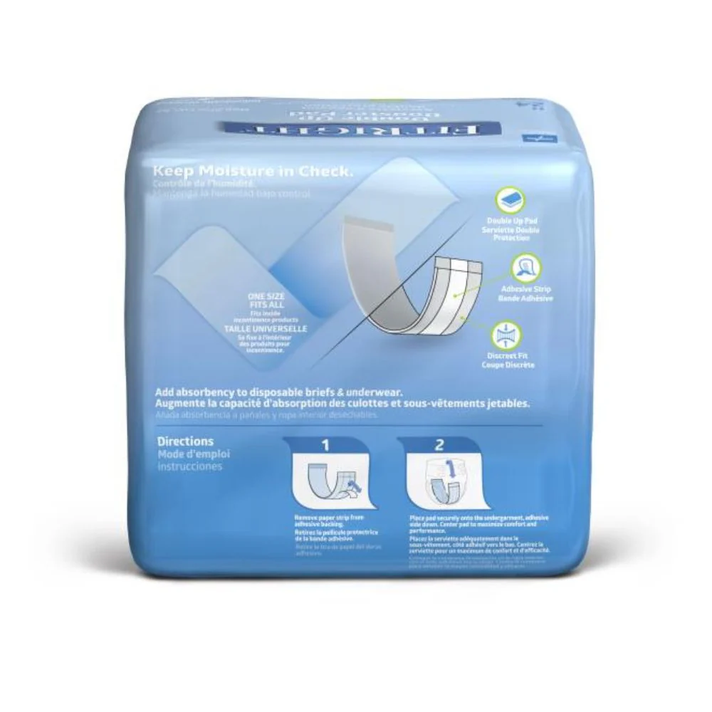 Medline FitRight Double Up Thin Diaper Liner, Incontinence Booster Pads, Adhesive Strip, MSC326015 - Image 3
