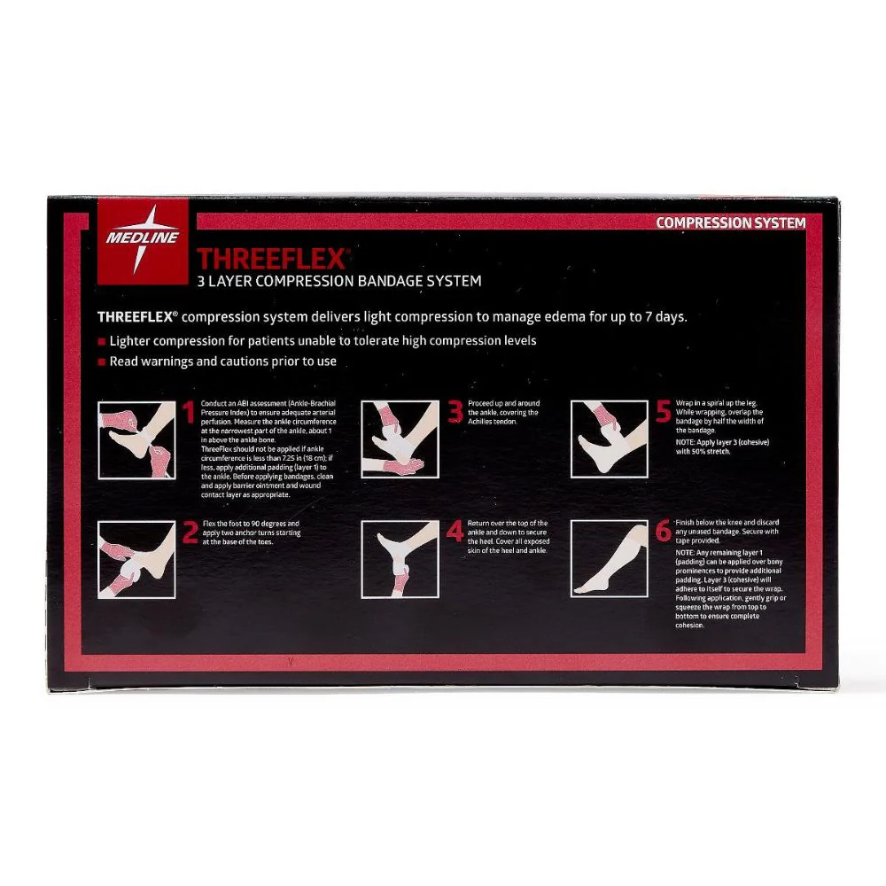 Medline ThreeFlex 3-Layer Compression Bandage System, Latex Free, MSC4300 - Image 3