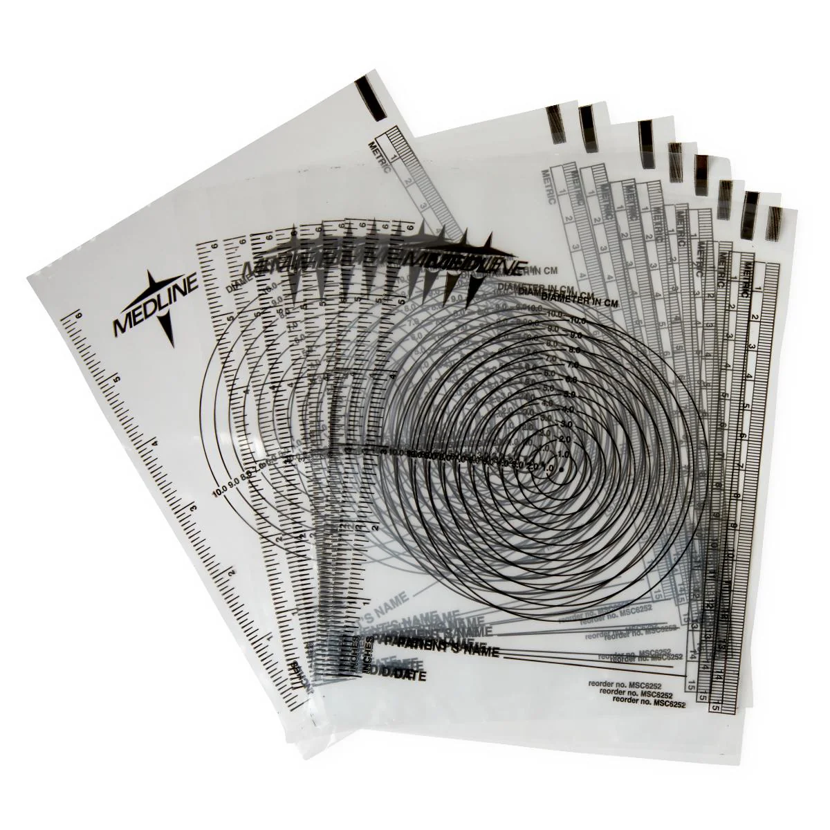 Medline Bullseye Wound Measuring Ruler, Plastic, MSC6252 - Image 2
