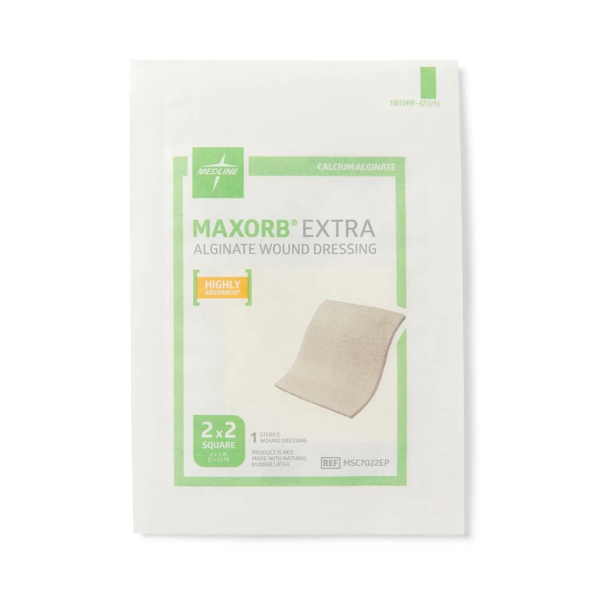 Medline Maxorb Extra Calcium Alginate Dressing, 2" x 2", Highly Absorbent, Sterile, MSC7022EP - Image 2