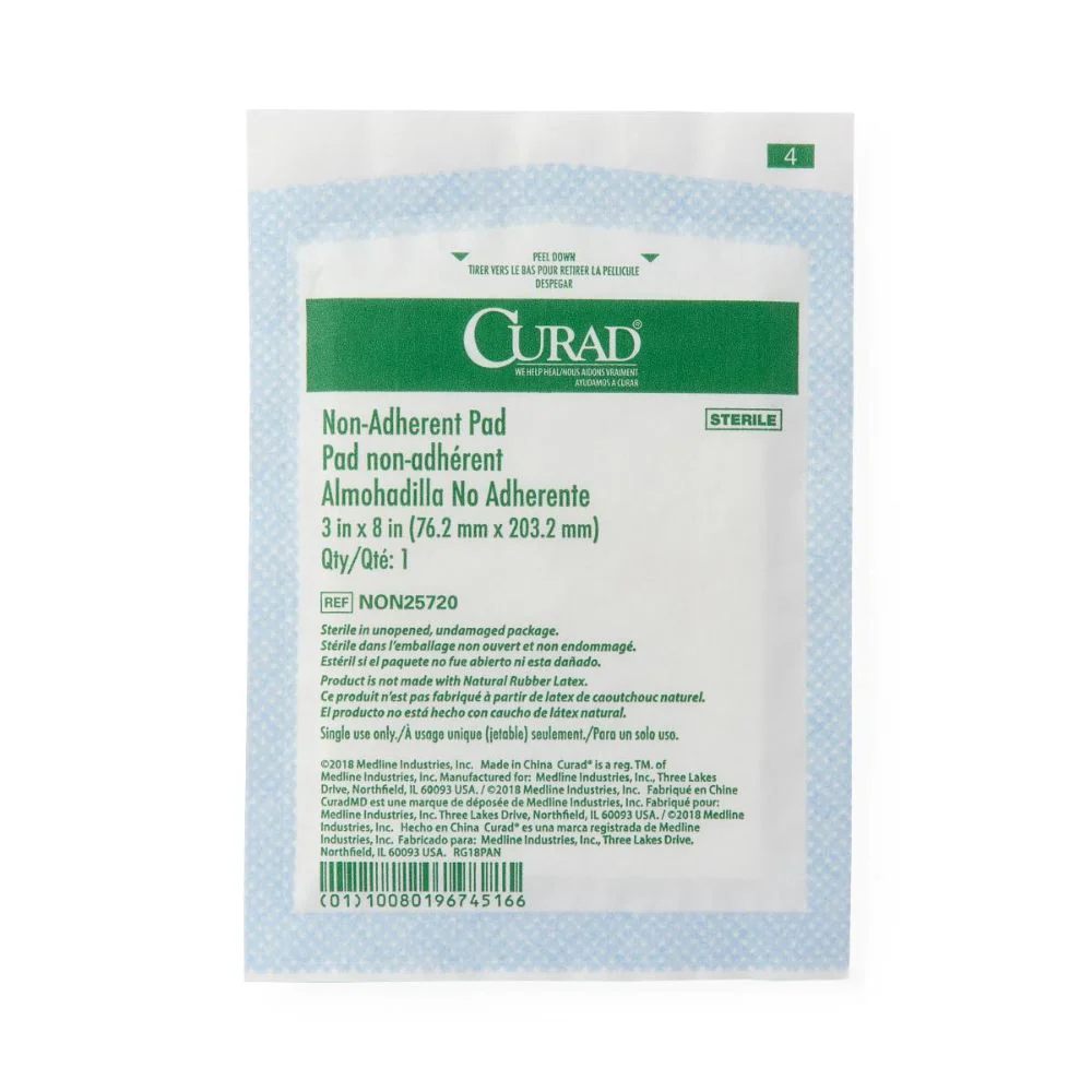 Medline CURAD Sterile Non-Adherent Pad 3" x 8", Polyester/Cotton, NON25720 - Image 2
