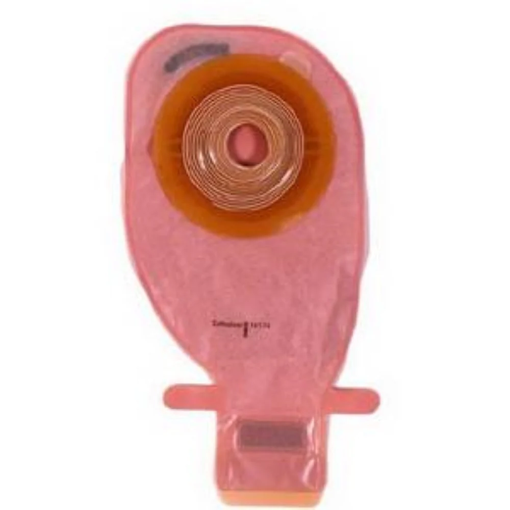 Coloplast Assura One-Piece Drainable Ileostomy Pouch, Belt Tabs, Filter, 10-1/4" L, Integrated Closure, Opaque, Cut-to-Fit Skin Barrier, Convex, 5/8" to 1-3/4" Stoma