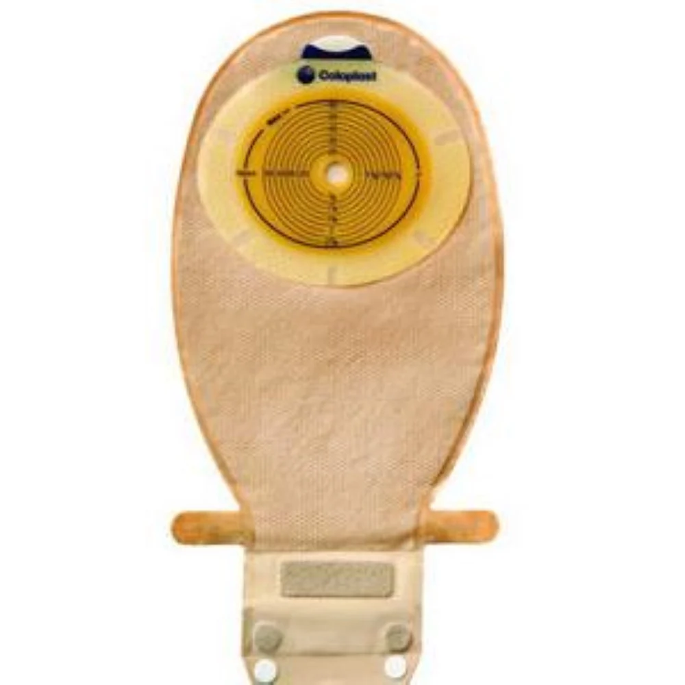 Coloplast SenSura One-Piece Drainable Pouch, Wide Outlet, Filter, 11-1/2" L, Integrated Closure, Opaque, Pre-Cut Flat Skin Barrier, 1-3/8" Stoma