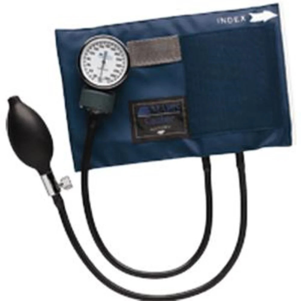 Mabis Adult CALIBER Aneroid Sphygmomanometer with Blue Nylon Cuff