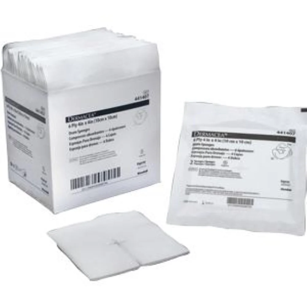 Kendall Dermacea Sterile Drain Sponge, 6-Ply, 2s, 4" x 4"