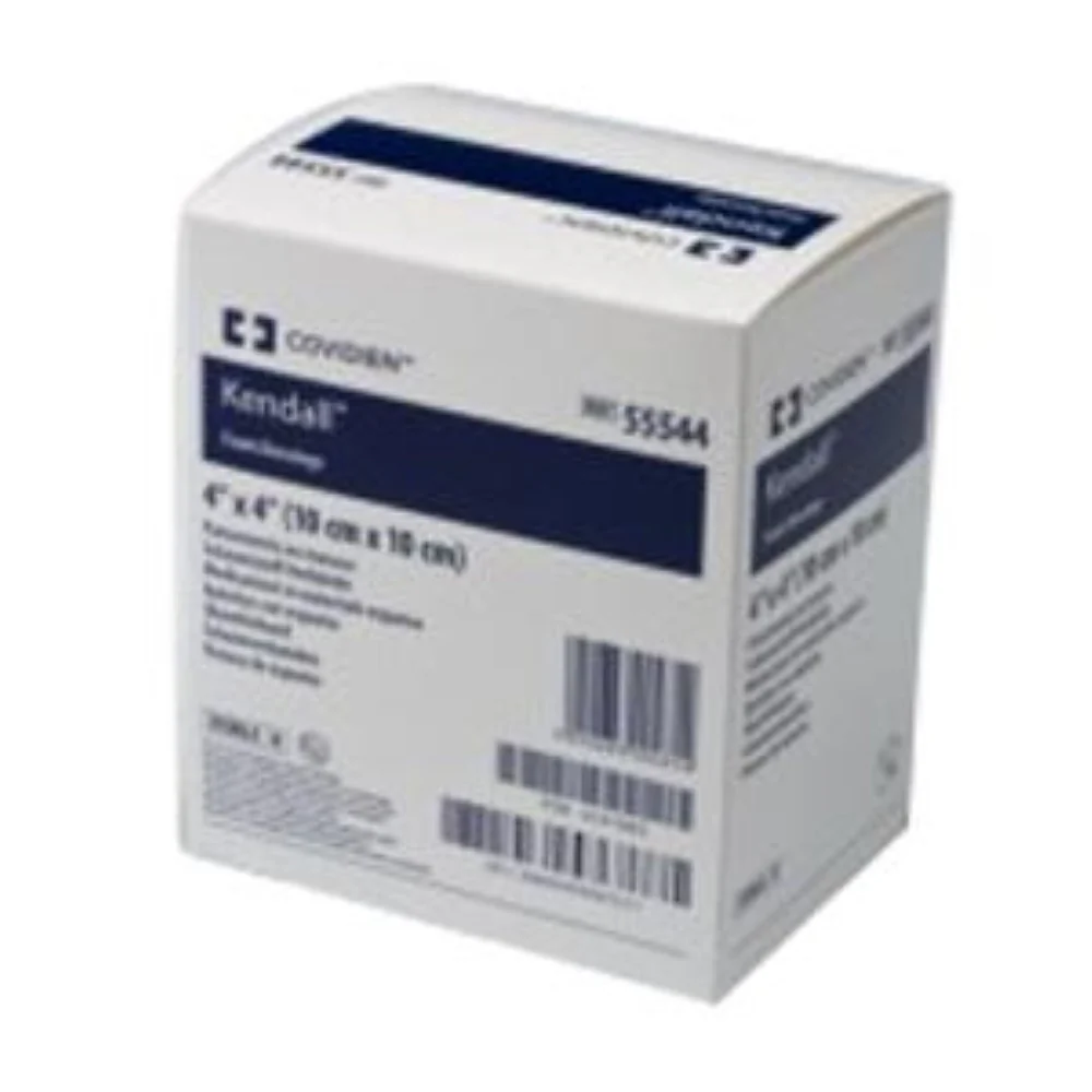 Cardinal Health Kendall AMD Antimicrobial Foam Dressing, Fenestrated, 3.5" x 3"