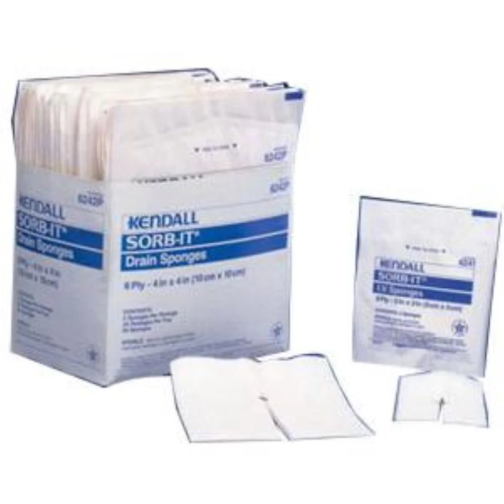 Kendall Sorb-IT Sterile Drain Sponge, 2s, 4" x 4"