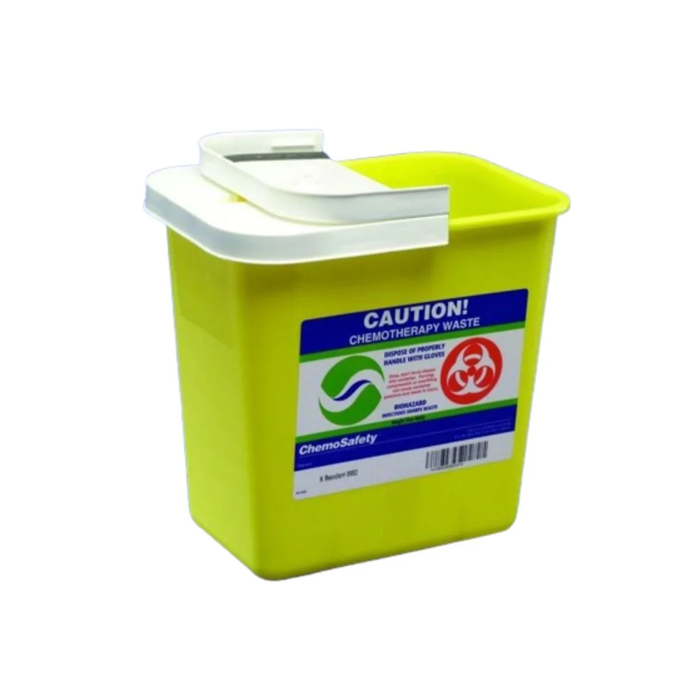 Kendall PGII D.O.T. Compliant Sharps Disposal Container 8 gal, Yellow, Hinged Lid