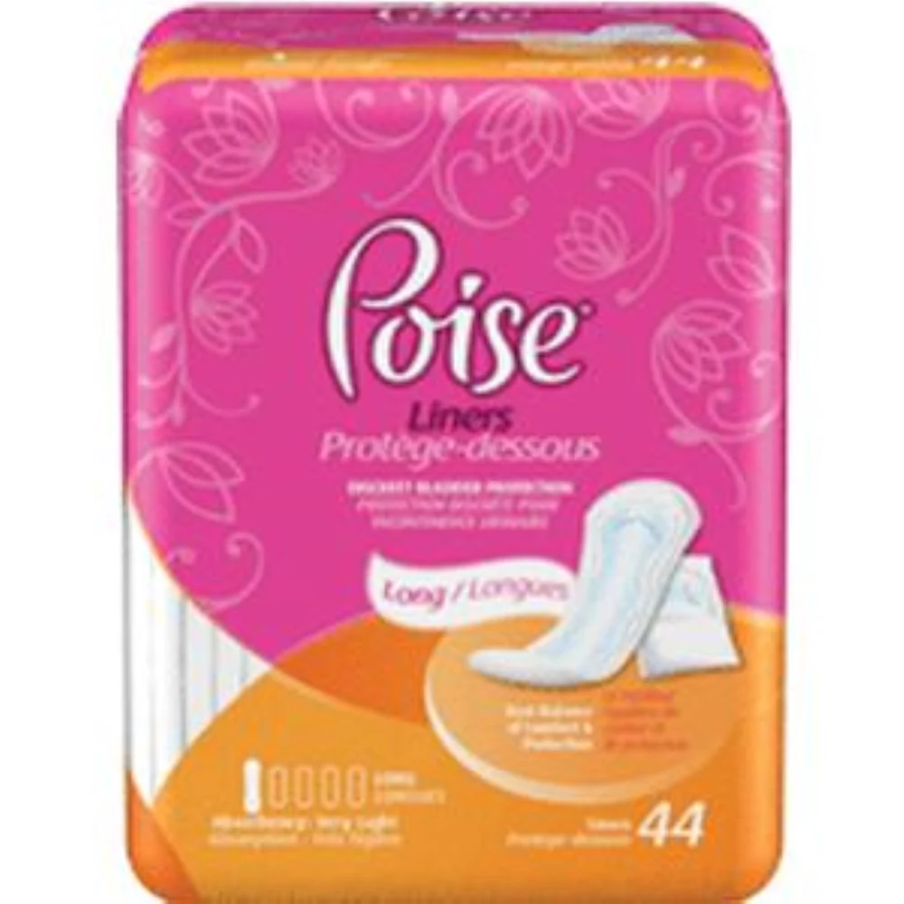 Kimberly Clark Poise Pantyliner Very Light Extra Coverage, Discreet Protection, 44 Count, 6919304