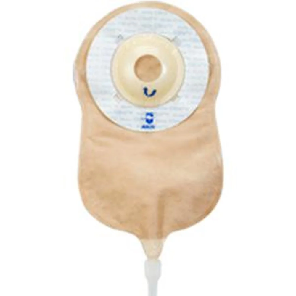 Marlen UltraLite One-piece Urostomy Pouch with AquaTack Hydrocolloid Shallow Convex Skin Barrier and E-Z Drain Valve 1-1/8" Opening, 9-1/4" L x 5-3/4" W, Transparent, 16Oz, Odor-proof
