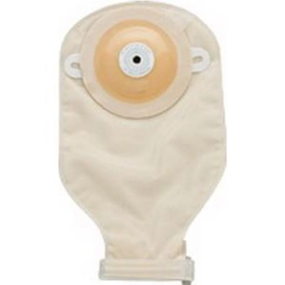 Nu-Hope One-Piece Post-Op Trim-to-Fit Convex Adult Drainable Pouch with Nu-Comfort Barrier and Closure Clamp 1" to 1-3/8" Opening Round, 11" L x 5-3/4" W, Vinyl