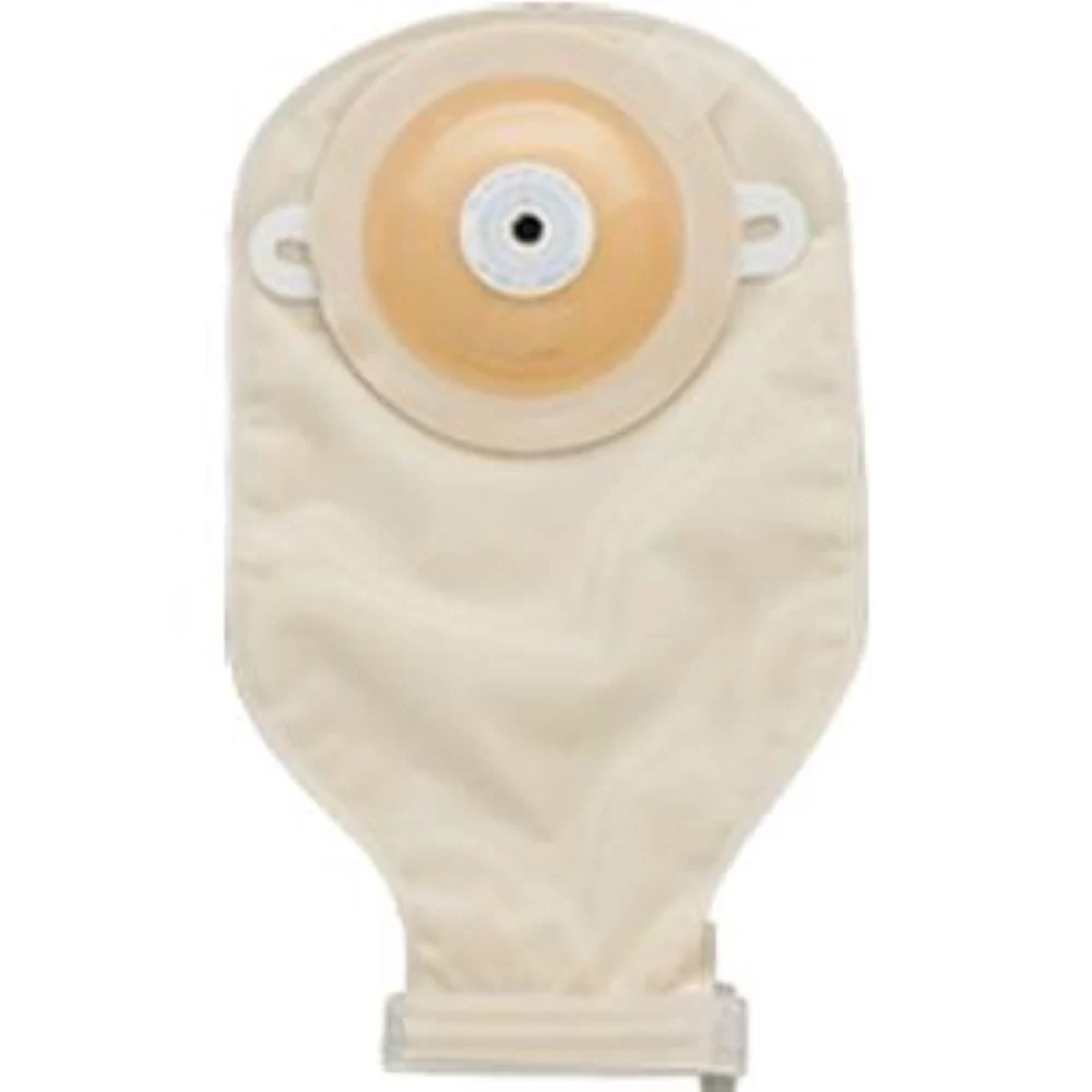 Nu-Hope One-Piece Post-Op Trim-to-Fit Deep Convex Adult Drainable Pouch with Nu-Comfort Barrier and Closure Clamp 1" to 1-3/8" Opening Round, 11" L x 5-3/4" W, Vinyl
