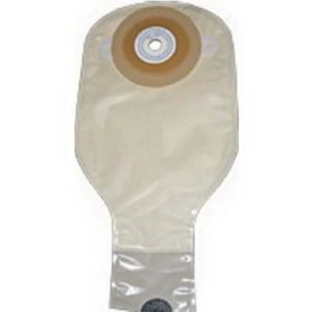 Nu-Hope One-Piece Post-Op Pre-Cut Convex Adult Drainable Pouch with Nu-Comfort Barrier and Closure Clamp 1-1/2" Opening Round, 11" L x 5-3/4" W, Opaque