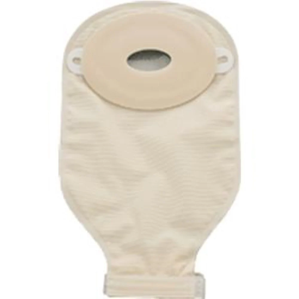 Nu-Hope One-Piece Post-Op Pre-Cut Adult Drainable Pouch with Closure Clamp 3/4" x 1-1/2" Inside Cutting Area Oval, 3-1/4" x 4-5/8" OD, 11" L x 5-3/4" W, 24 oz, Standard