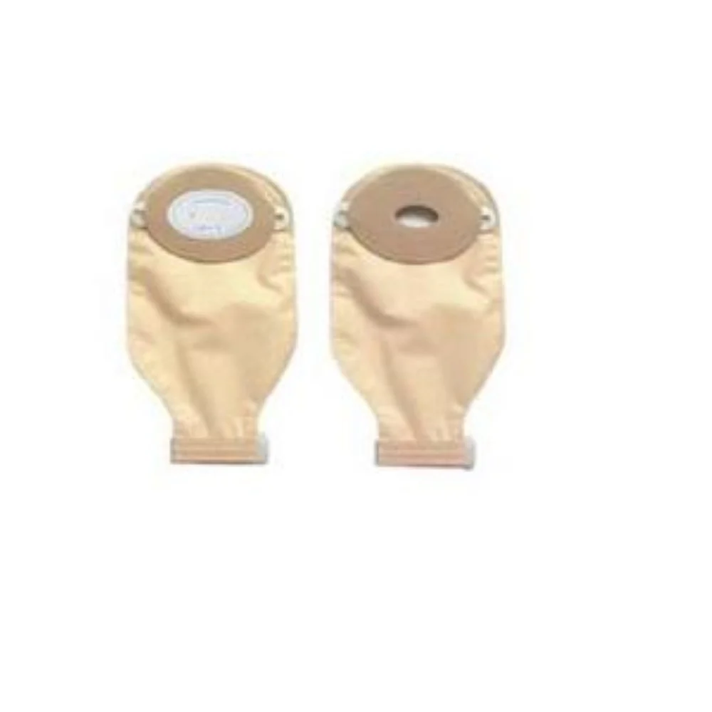 Nu-Hope One-Piece Post-Op Trim-to-Fit Convex Adult Drainable Pouch with Closure Clamp 1-1/2" x 2-3/4" Inside Cutting Area Oval, 3-1/4" x 4-5/8" OD, 11" L x 5-3/4" W, Clear, 1/2" Starter Hole, 24 oz, Adhesive Foam Pad