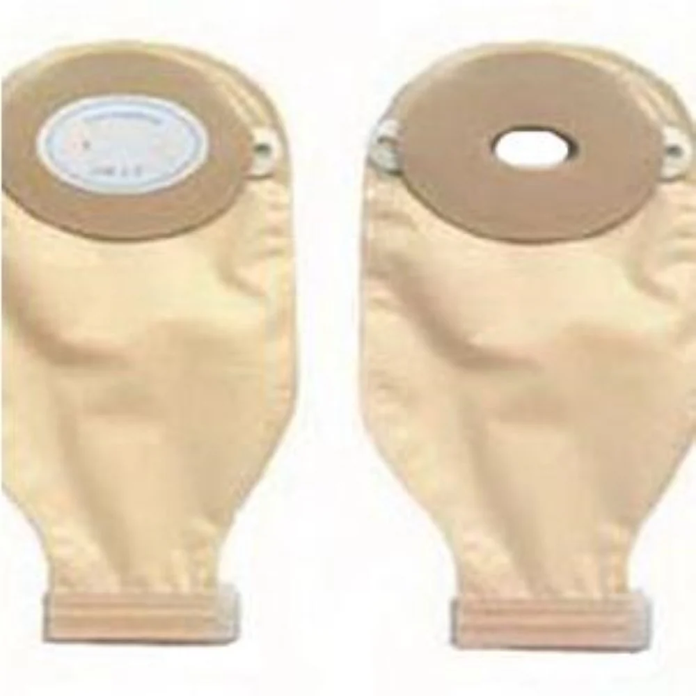 Nu-Hope Nu-Flex One-piece Trim-to-fit Convex Adult Drainable Pouch with Closure Clamp 1-1/8" x 2" Inside Cutting Area Oval, 3-1/4" x 4-5/8" OD, 11" L x 5-3/4" W , 1/2" Starter Hole, 24Oz, Adhesive Foam Pad