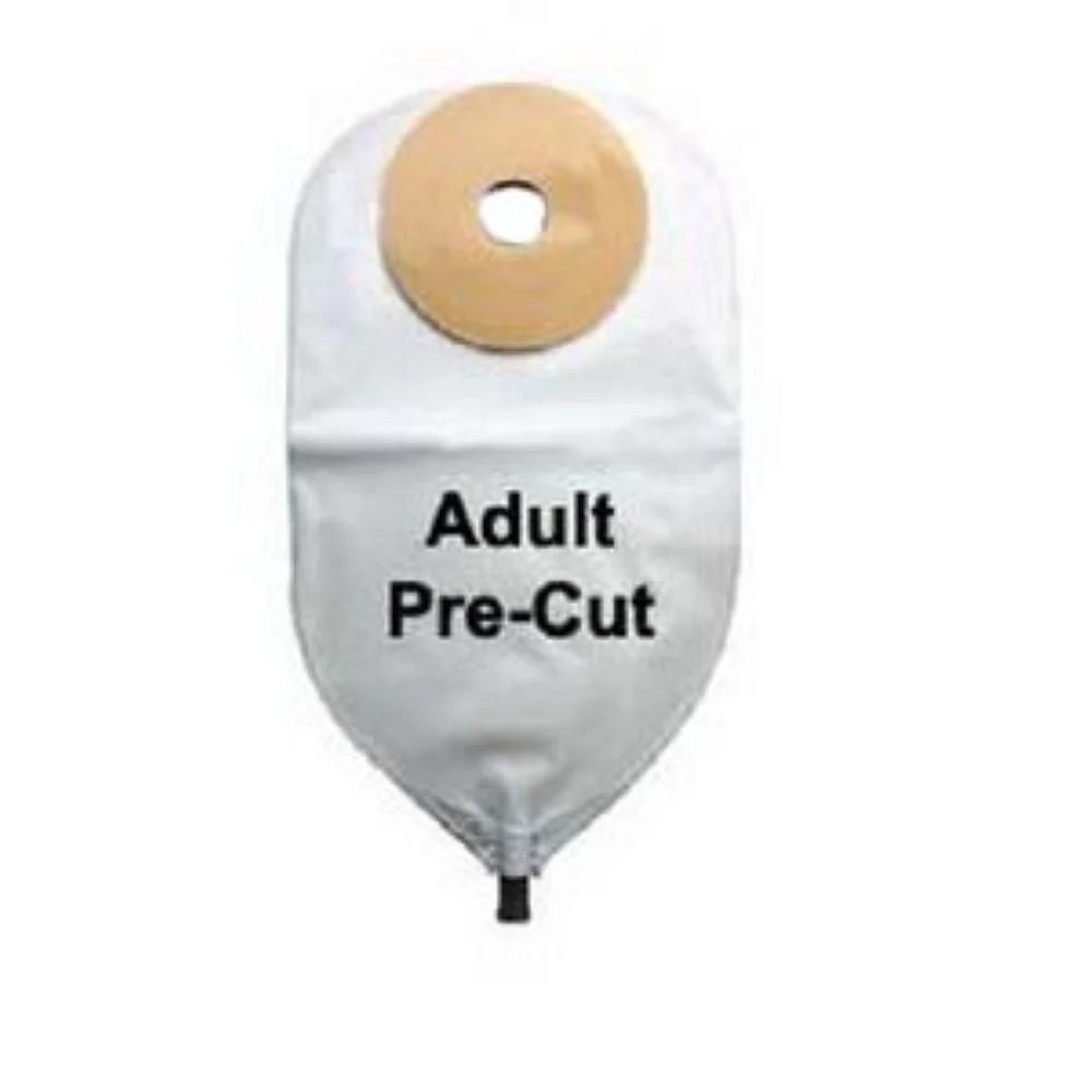 Nu-Hope Inc Nu-Flex One-piece Post-Op Pre-cut Convex Adult Urinary Pouch with Cap 3/4" Opening Round, 11" L x 5-3/4" W, 3-1/2" Adhesive Foam Pad, 24Oz, Lightweight