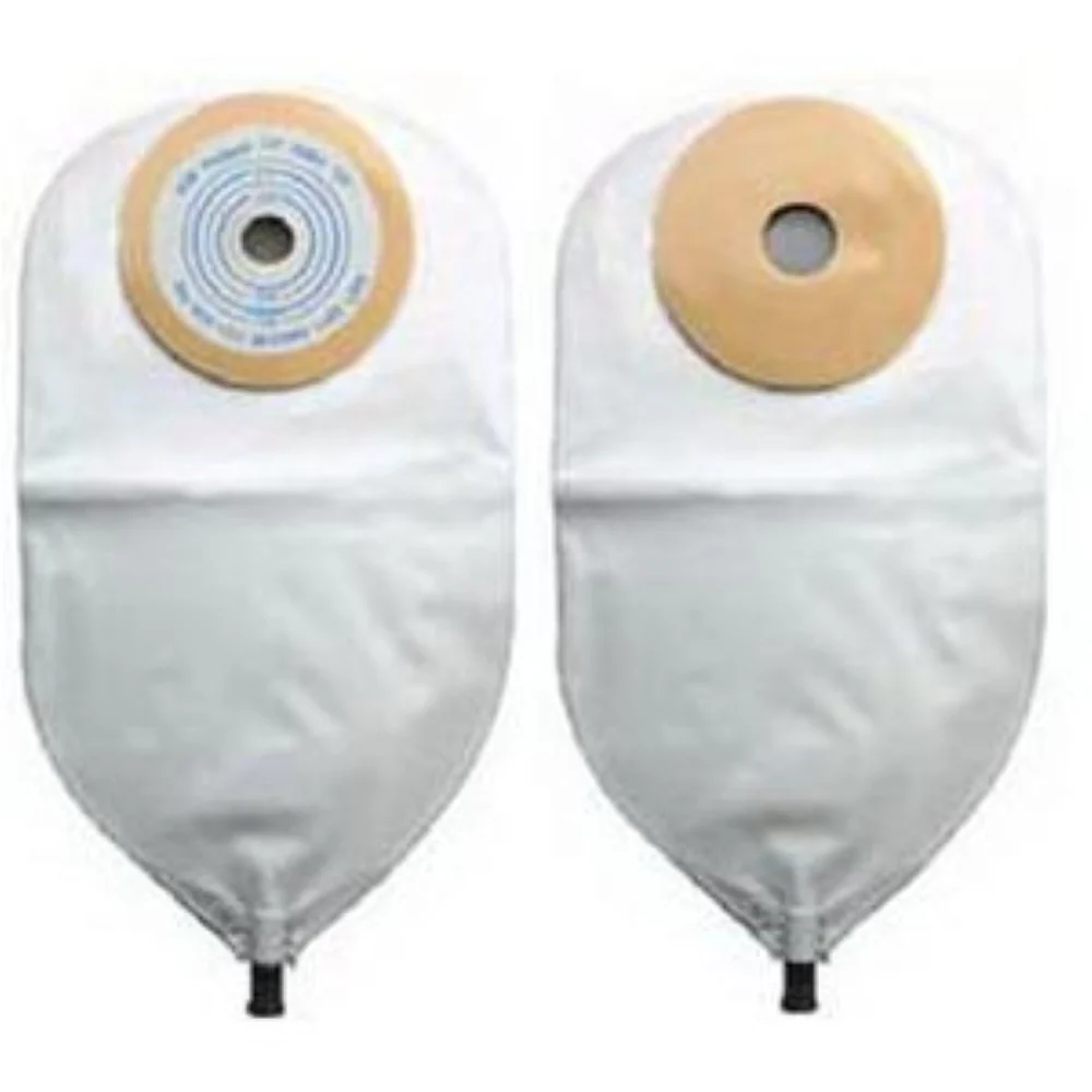 Nu-Hope One-piece Post-Op Precut Adult Urinary Pouch 3/4" Opening Round, 11" L x 5-3/4" W, 24Oz, 3" Adhesive Foam Pad, Odor-proof, Clear