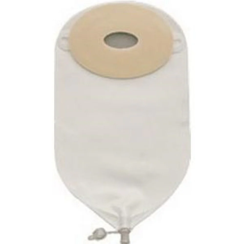 Nu-Hope One-piece Post-op Trim-to-fit Convex Adult Urinary Pouch 1-3/16" x 2-1/4" Inside Cutting Area Oval, 3-1/4" x 4-5/8" O.D., 11" L x 5-3/4" W, 1/2" Starter Hole, 24Oz, with Cap and Adapter, Odor-proof