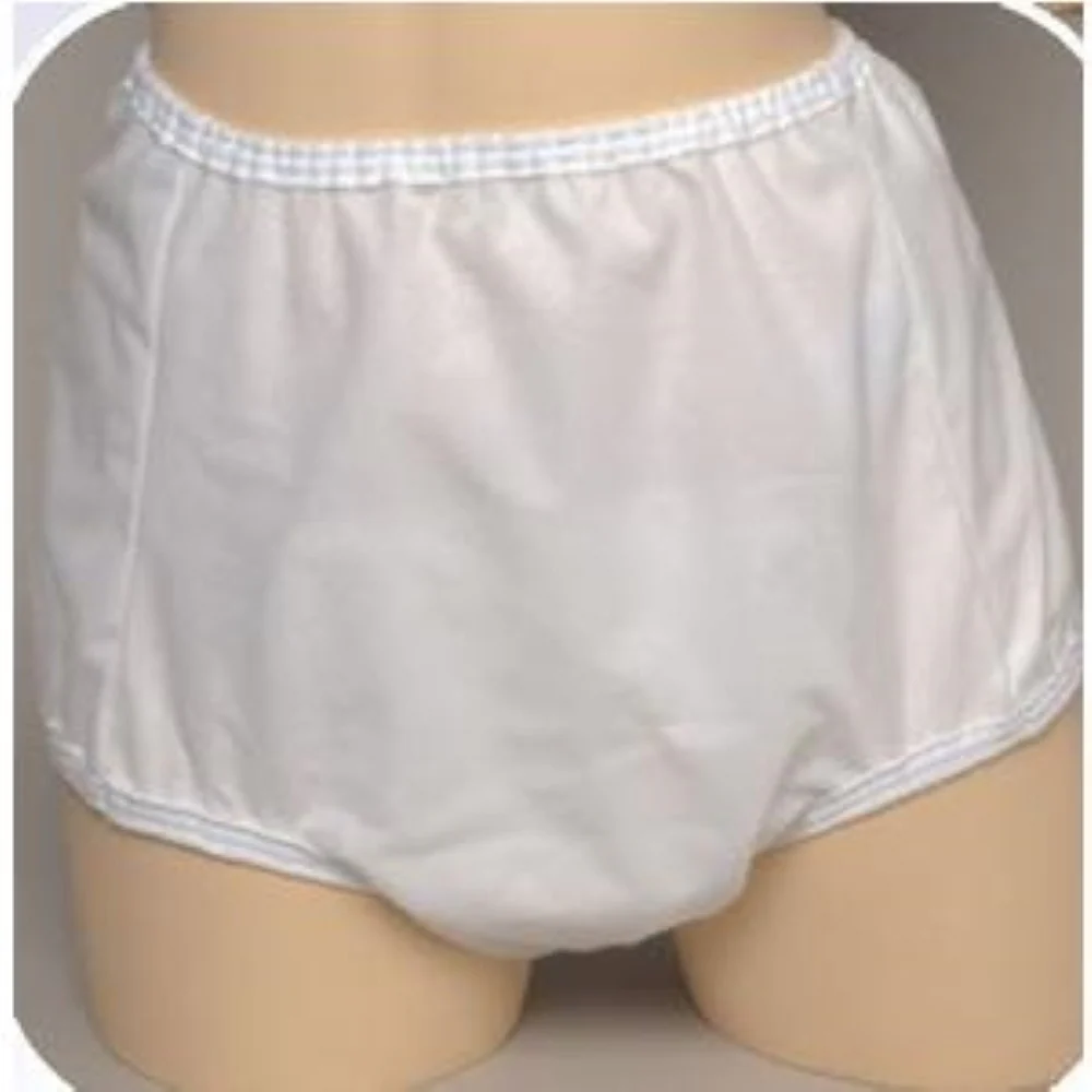 Salk CareFor One Piece Pull-on Brief with Water-proof Safety Pocket Large 38" to 44" Waist Size, White, Reusable, Latex-free
