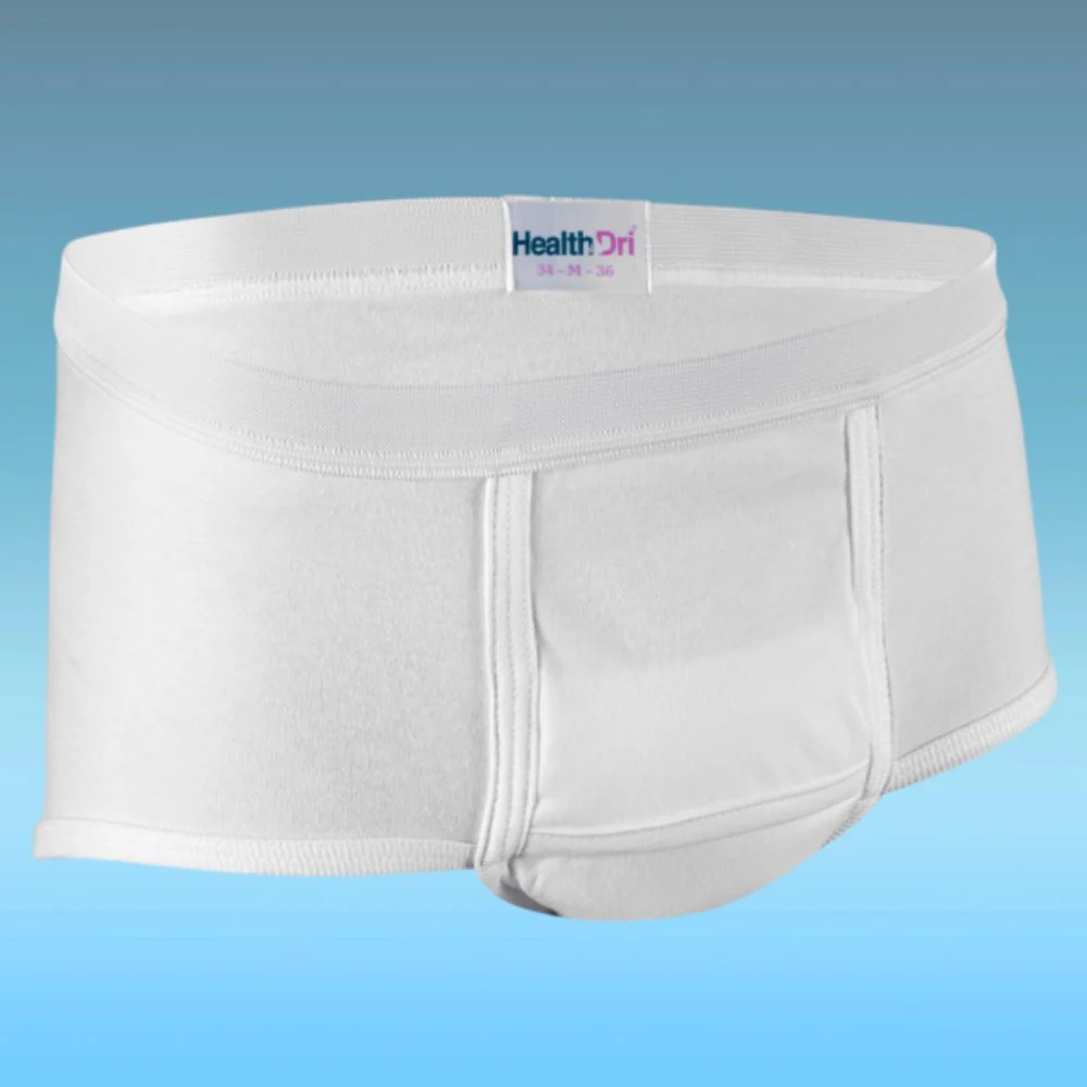 Salk HealthDri Men's Washable Briefs, Adult Underwear with Heavy Absorbency