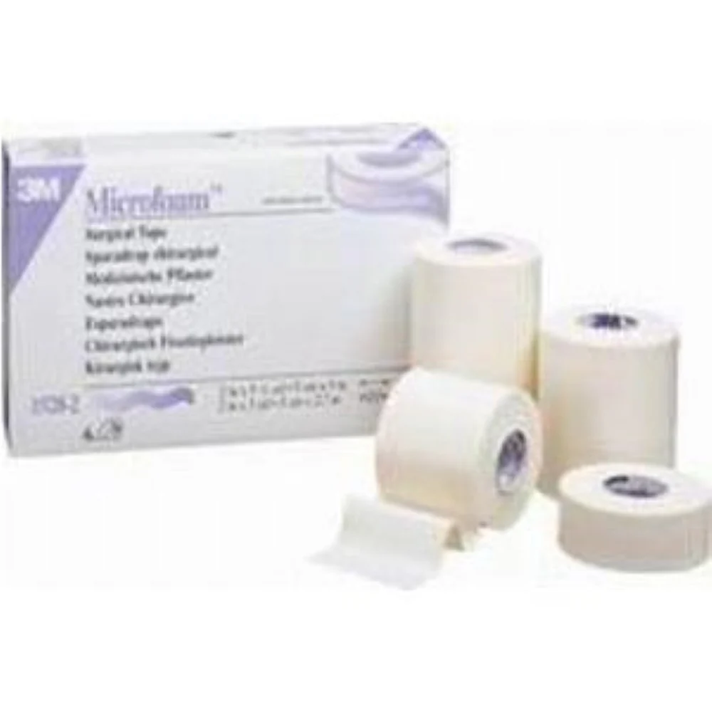 3M Microfoam Hypoallergenic Elastic Foam Surgical Tape, 2'' x 5-1/2 yds (Stretched)