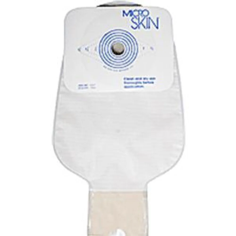 Cymed One-piece Drainable Pouch with Cut-to-fit MicroSkin Adhesive Plain Barrier 1-3/4" Stoma Opening, 11" L, Opaque, Odor-proof Film, Comfort Backing, Latex-free
