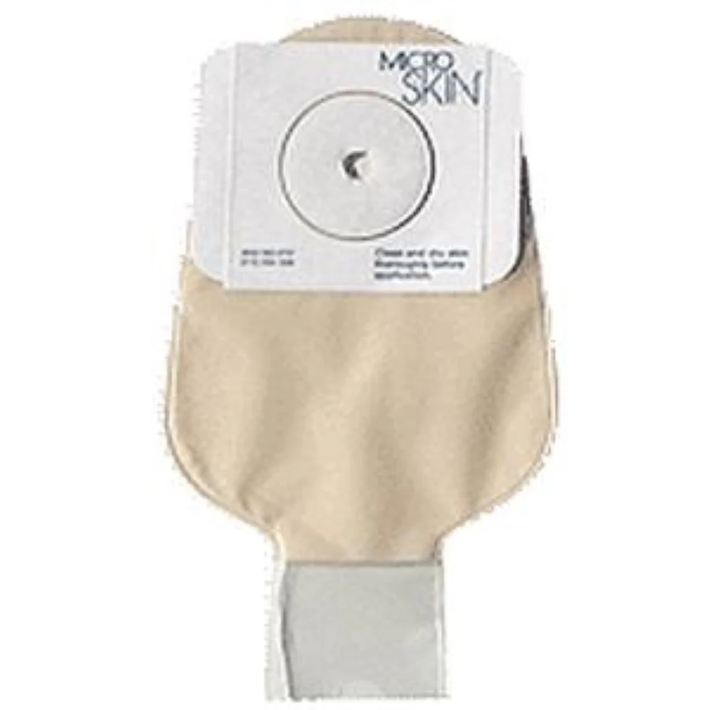 Cymed One-Piece Drainable Pouch, Pre-Cut 1-1/2" MicroSkin Adhesive Barrier, Press-N-Seal Closure, 11" L, Clear