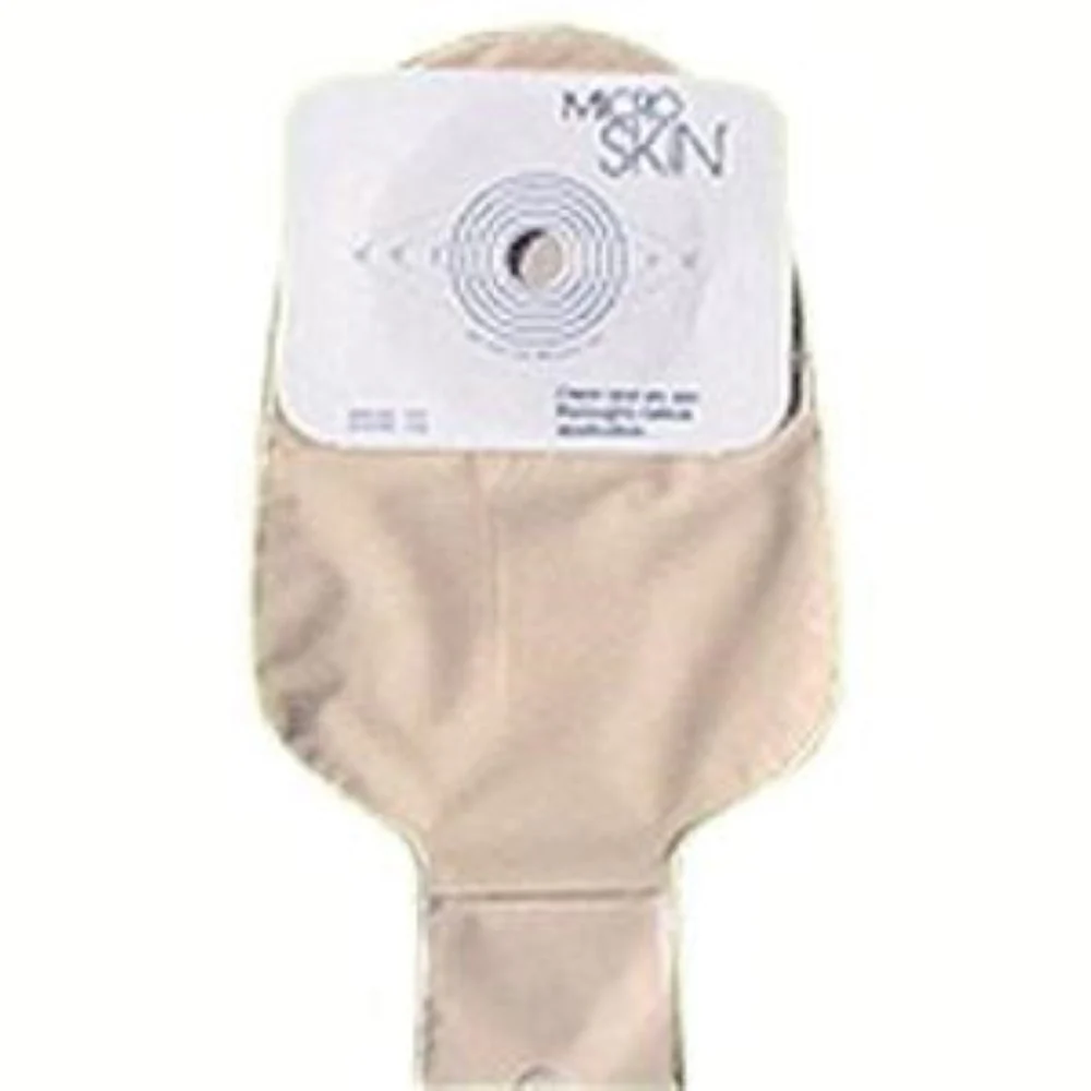 Cymed One-piece Drainable Pouch with Cut-to-fit MicroSkin Adhesive Barrier and MicroDerm Thin Washer 1-1/2" Stoma Opening, 11" L, Opaque, Odor-proof Film, Comfort Backing, Latex-free