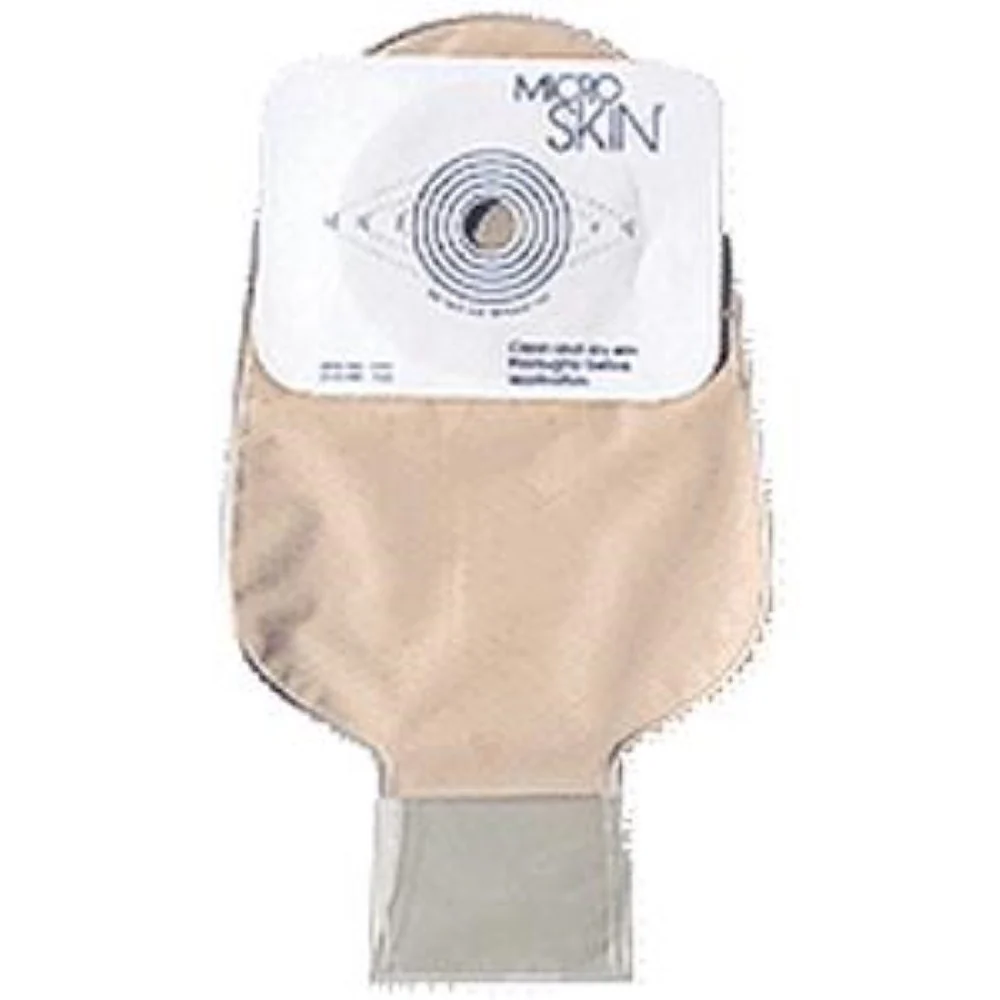 Cymed One-piece Drainable Pouch with Pre-cut MicroSkin Adhesive Barrier and MicroDerm Thin Washer 1-3/8" Stoma Opening, 11" L, Opaque, Odor-proof Film, Comfort Backing, Latex-free