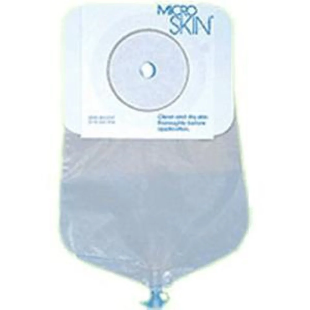 Cymed One-piece Urostomy Pouch with Cut-to-fit MicroSkin Barrier and 3mm Thin MicroDerm Washer 1-1/2" Stoma Opening, 9" L, Clear, Odor-proof Film, Comfort Backing, Latex-free