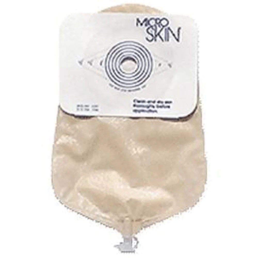 Cymed One-piece Urostomy Pouch with Pre-cut MicroSkin Plain Barrier 3/4" Stoma Opening, 9" L, Clear, Odor-proof Film, Comfort Backing, Latex-free