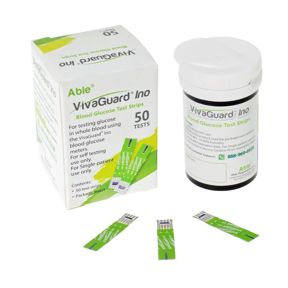 Able VivaGuard Ino Blood Glucose Test Strips / Meter / Monitoring Kit