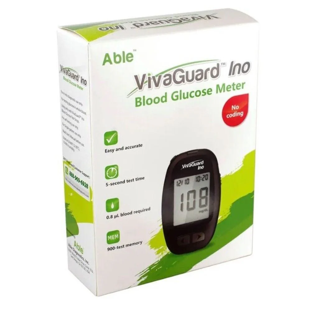 Able VivaGuard Ino Blood Glucose Test Strips / Meter / Monitoring Kit - Image 2